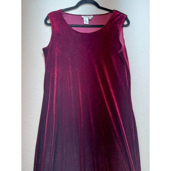 Vintage Coldwater Creek Womens 2-Piece Jacket Skirt Set Size 10 Burgundy Velvet - Picture 16 of 16